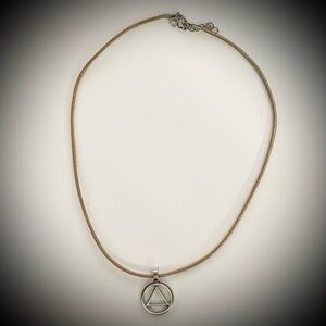 AA Recovery Silver Pendant Necklace ~ Alcoholics Anonymous ~ Sobriety